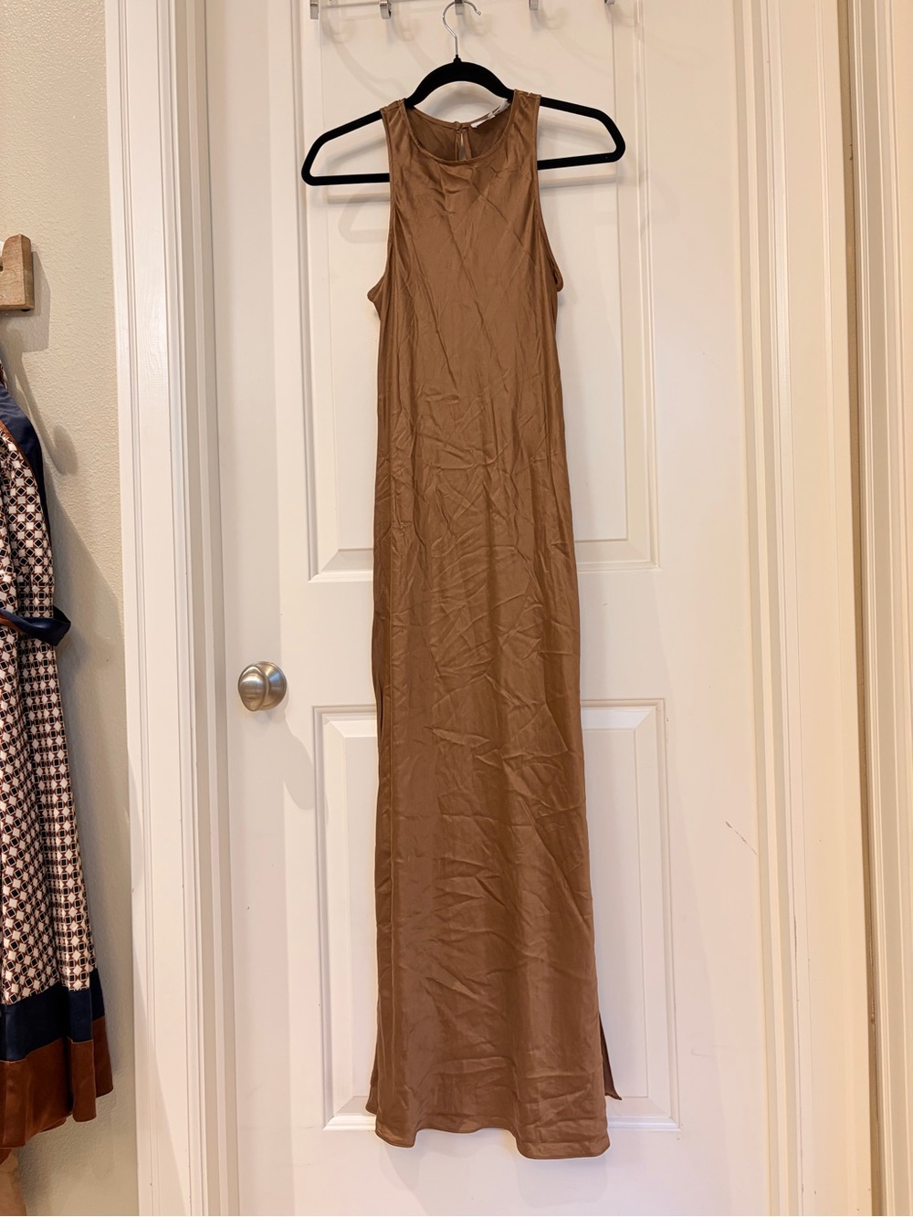 FRAME Silk Sleeveless Brown Maxi Dress - Classic Tank Silhouette